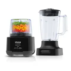 IMUSA - Procesador Pica 1 2 3 Negro + Vaso de 2 Litros 5861027300