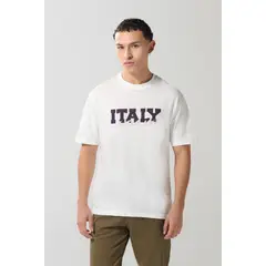KOAJ - Camiseta college de Italia crema con cuello redondo HOMBRE
