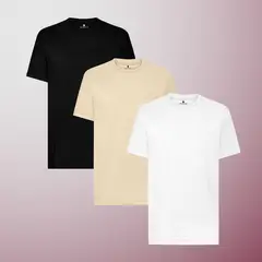 HOGARETO - Set x 3 Camisetas Básica Hombre Tito Venettio Algodón Pima Peruano