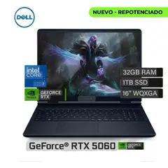 DELL - PORTATIL GAMER ALIENWARE 16 AURORA	I7 240H - RAM 32GB - SSD 1TB - RTX 5060 8GB - 16 2,5K 165HZ