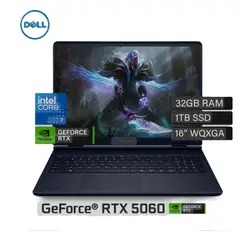 DELL - PORTATIL GAMER ALIENWARE 16 AURORA	I7 240H - RAM 32GB - SSD 1TB - RTX 5060 8GB - 16 2,5K 165HZ