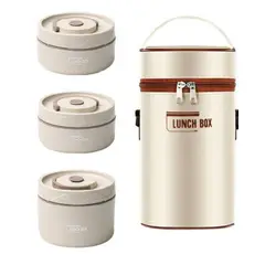MILOPTS - Lunch Box Lonchera Térmica Portacomidas Acero Inoxidable X 3
