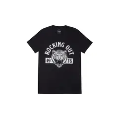 TENNIS - Camiseta básica estampada negra para hombre