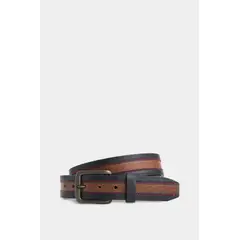 VELEZ - Vélez Cinturón Unifaz Soft Cuero Hombre Punta Trapecio Azul Oscuro