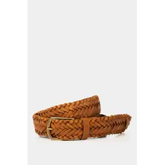 VELEZ - Vélez Cinturón Unifaz Giresun Cuero Hombre Trenzado Artesanal Miel