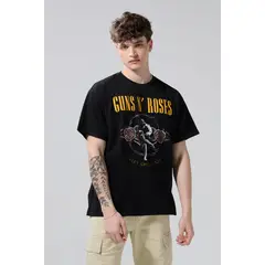 KOAJ - Camiseta oversize negro de Guns & Roses manga corta Hombre