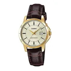 CASIO - Reloj Cuero Ltp-v004gl-9a Dama Con Calendario