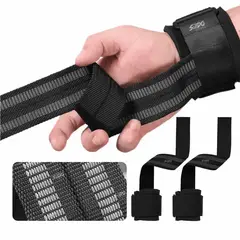 GENERICO - Vendas Straps X 2 Correas Levantamiento Pesas Crossfit Gym