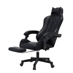 GENERICO - Silla De Escritorio Gamer Negra Apoya Pies Y Reclinable reposa pies