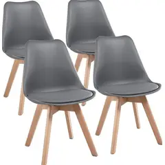 GENERICO - Set X4 Sillas Tapizadas Color Gris