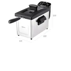 AMAZON - Freidora Eléctrica De 3 Litros Acero Inoxidabl Basics Negro Y Plata