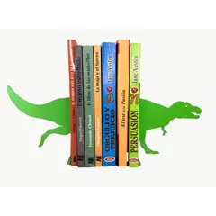 GENERICO - Sujeta Libros Dinosaurio Metálico Verde