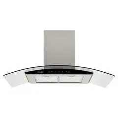 HACEB - Campana península vidrio inox-negro de 90cm con 3 velocidades