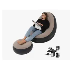 GENERICO - Sillón Sofá Inflable con Puff Reposapiés de Descanso