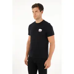 TENNIS - Camiseta negra Regular fit estampada para hombre