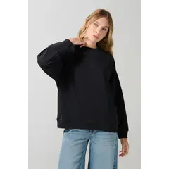 KOAJ - Buzo cuello redondo oversize unicolor con manga ranglan Mujer