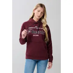 KOAJ - Buzo rojo college oversize con capota y manga ranglan Mujer