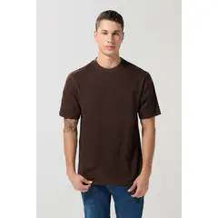 KOAJ - Camiseta en algodón cuello redondo unicolor Hombre