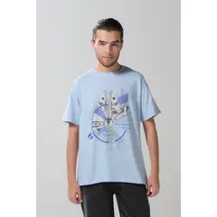 KOAJ - Camiseta azul clara cuello redondo con arte de Star War Hombre