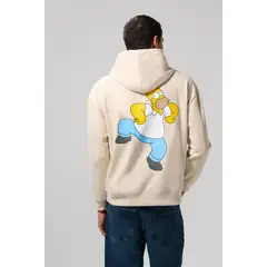 KOAJ - Buzo con capota kaki claro y arte de Los Simpson Hombre