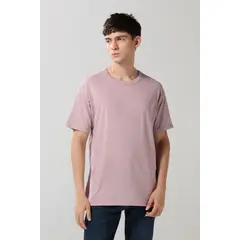 KOAJ - Camiseta unicolor en algodón con manga corta y hombro r Hombre
