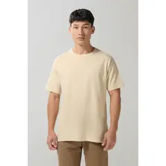 KOAJ - Camiseta unicolor en algodón con manga corta y hombro r Hombre