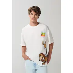 KOAJ - Camiseta manga corta oversize crema de Toy Story Hombre
