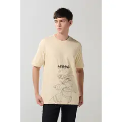 KOAJ - Camiseta de Naruto unicolor con cuello redondo Hombre