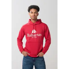 KOAJ - Buzo con capota rojo oscuro y estampado college Hombre