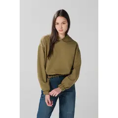 KOAJ - Buzo perchado unicolor con capota y elásticos Mujer