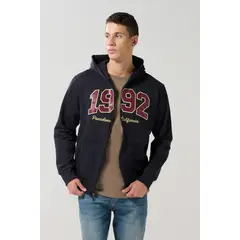 KOAJ - Cardigan capota unicolor con estampado en frente estilo Hombre