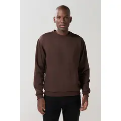 KOAJ - Buzo unicolor holgado con cuello redondo y manga larga Hombre