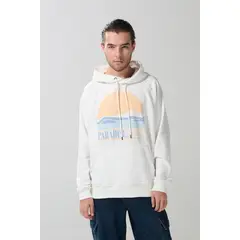 KOAJ - Buzo unicolor con manga ranglan, capota y diseño de pla Hombre