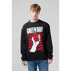 KOAJ - Buzo cuello redondo negro con arte de Green Day Hombre