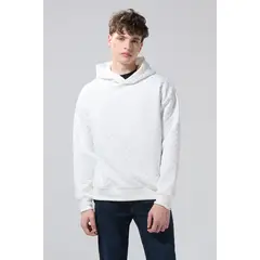 KOAJ - Buzo crema claro con texturas y capota oversize Hombre