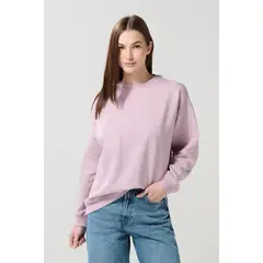 KOAJ - Buzo rosado claro oversize con cuello redondo Mujer
