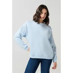 KOAJ - Buzo oversize unicolor cuello redondo con manga larga Mujer