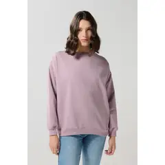 KOAJ - Buzo oversize unicolor cuello redondo con manga larga Mujer