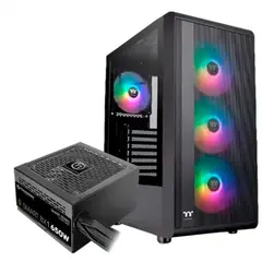 THERMALTAKE - CHASIS S200 TG NEGRA ARGB 4 FAN + FUENTE 650W