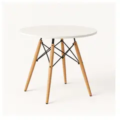 GENERICO - MESA EAMES REDONDA COMEDOR 80CM EN MADERA HAYA