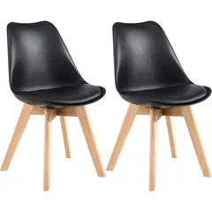 GENERICO - Set X2 Sillas Tapizadas Color Negro