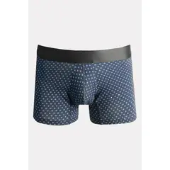 KOAJ - Bóxer trunk-corto azul estampado con tiro bajo Hombre
