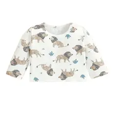 100 - Sueter De Bebe Con Leones Color Blanco