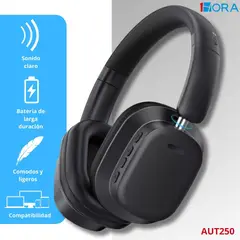 1HORA - Audifonos Inalambricos Diadema AUT250 - Negros