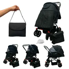 BABY ON - Coche Para Bebe Reversible ToldilloCubrepies Babyon Negro
