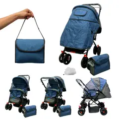 BABY ON - Coche Para Bebe Reversible ToldilloCubrepies Babyon Azul