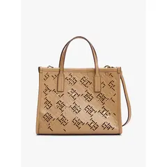 TOMMY HILFIGER - Bolso beige tote City con monograma TH