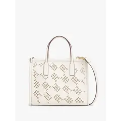 TOMMY HILFIGER - Bolso blanco tote City con monograma TH