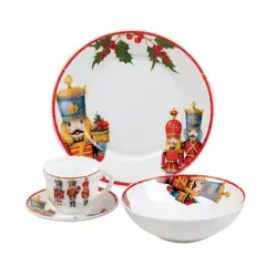 HOME ELEMENTS - Vajilla de Vitrocerámica Cascanueces 4 Puestos 16 Piezas HEVV-1602