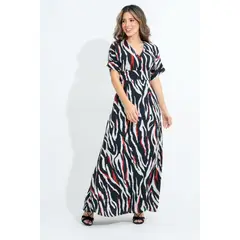 RAGGED - Vestido largo methis Negro